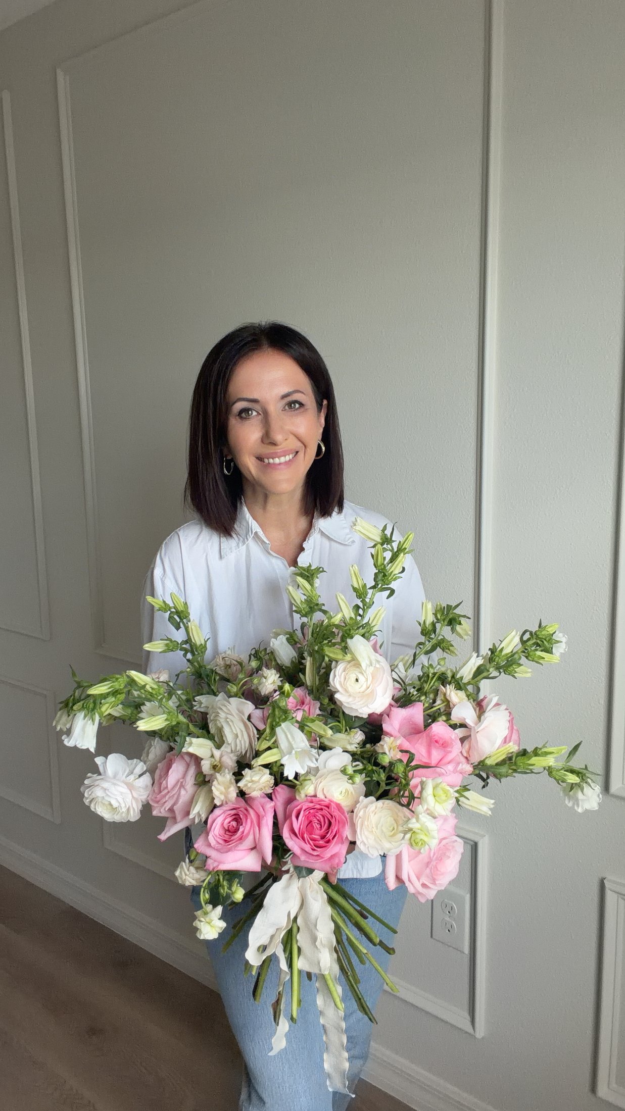 Mila arranging florals